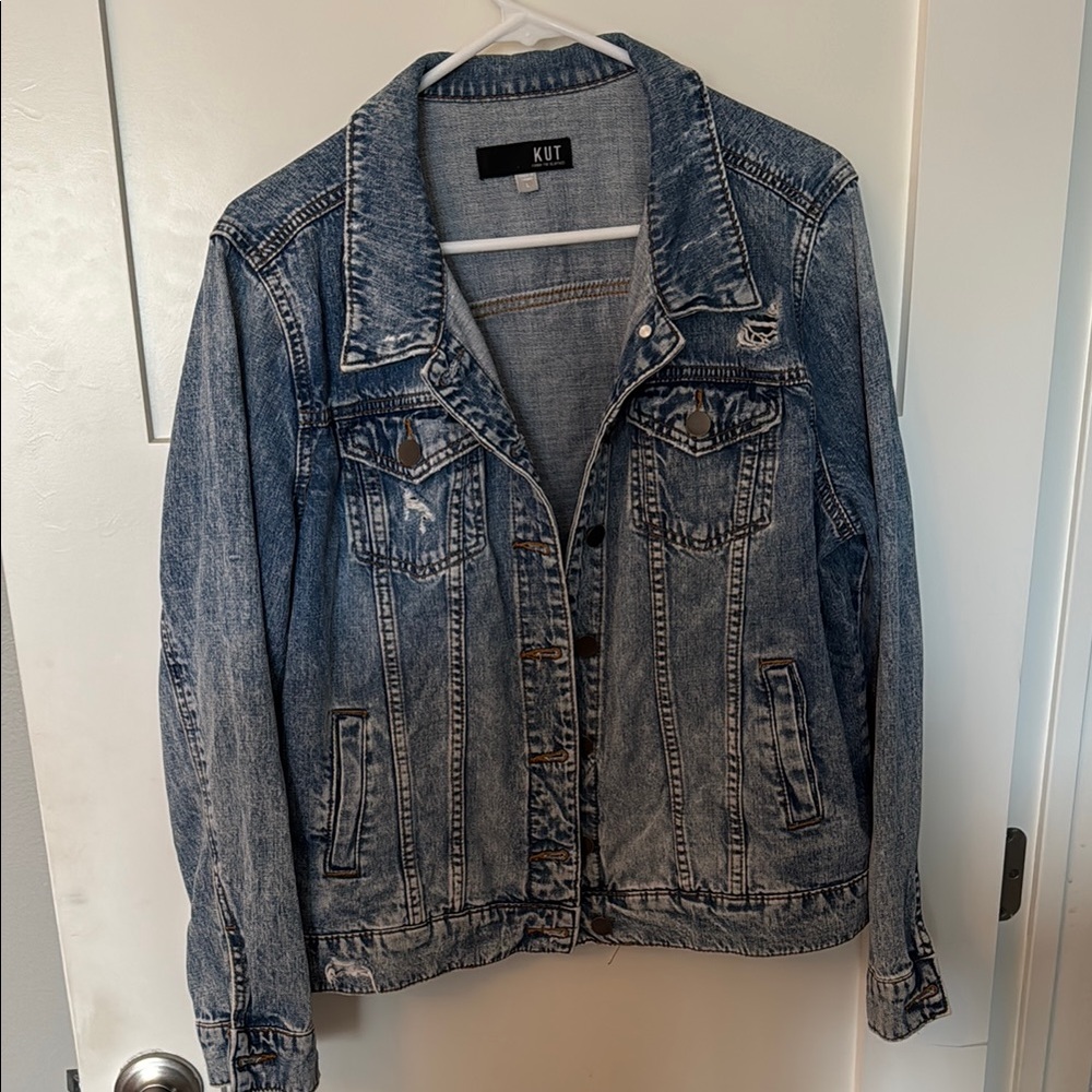 Kut from the Kloth Blue Distressed Jean Jacket